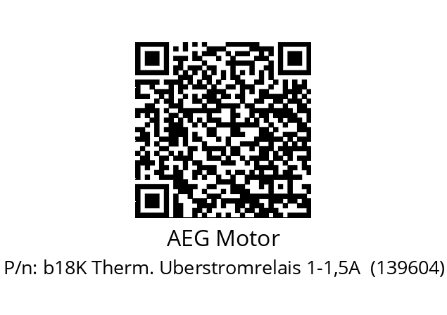   AEG Motor b18K Therm. Uberstromrelais 1-1,5A  (139604)