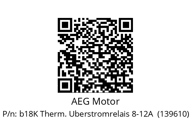   AEG Motor b18K Therm. Uberstromrelais 8-12A  (139610)