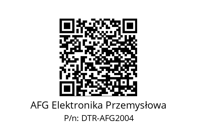   AFG Elektronika Przemysłowa DTR-AFG2004