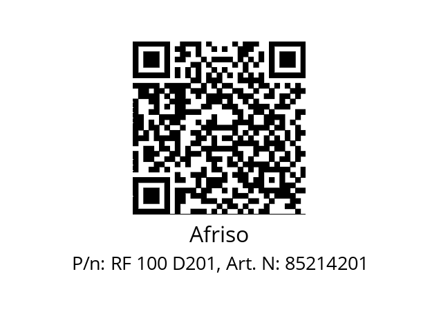   Afriso RF 100 D201, Art. N: 85214201