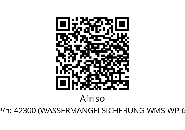   Afriso 42300 (WASSERMANGELSICHERUNG WMS WP-6)