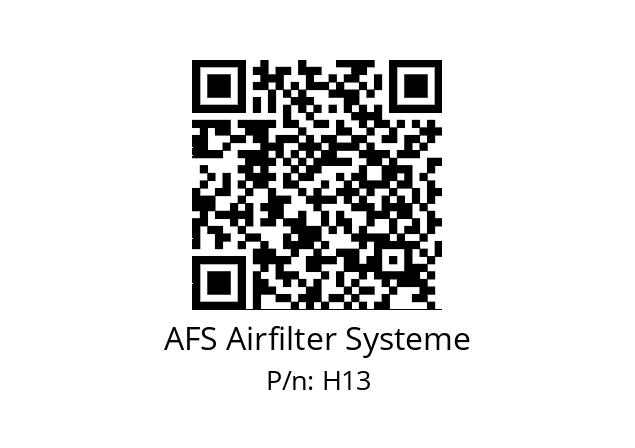   AFS Airfilter Systeme H13