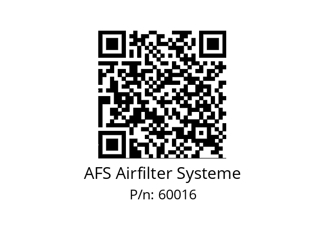   AFS Airfilter Systeme 60016