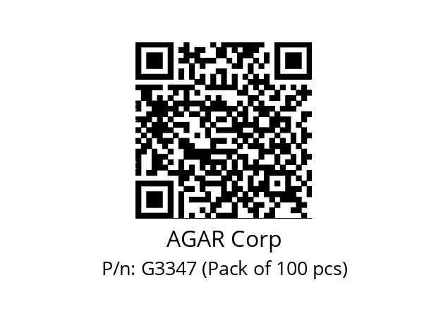   AGAR Corp G3347 (Pack of 100 pcs)