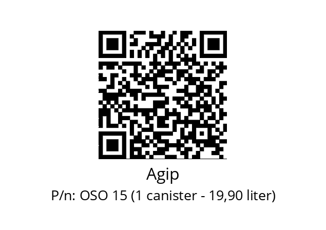   Agip OSO 15 (1 canister - 19,90 liter)