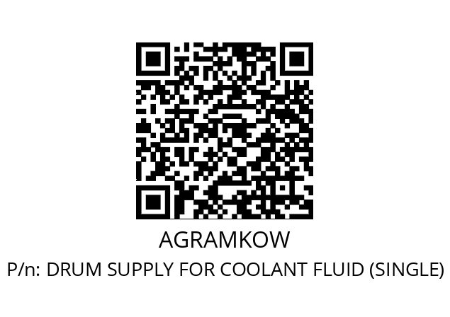   AGRAMKOW DRUM SUPPLY FOR COOLANT FLUID (SINGLE)