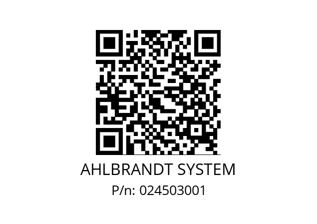   AHLBRANDT SYSTEM 024503001