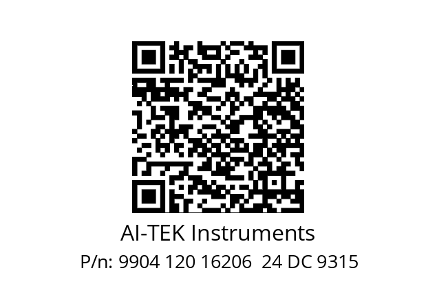   AI-TEK Instruments 9904 120 16206  24 DC 9315