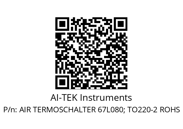   AI-TEK Instruments AIR TERMOSCHALTER 67L080; TO220-2 ROHS