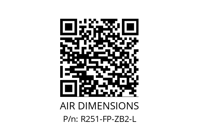   AIR DIMENSIONS R251-FP-ZB2-L