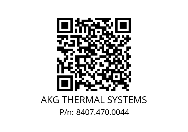   AKG THERMAL SYSTEMS 8407.470.0044