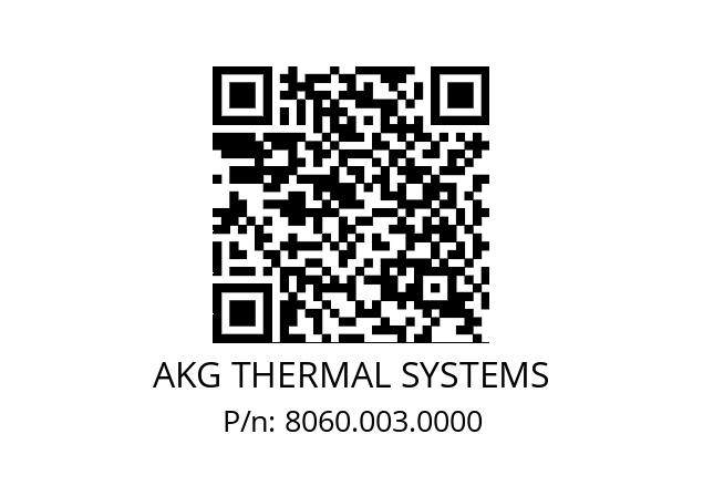   AKG THERMAL SYSTEMS 8060.003.0000