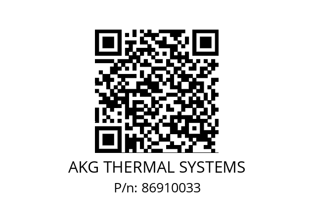   AKG THERMAL SYSTEMS 86910033