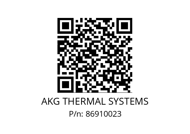   AKG THERMAL SYSTEMS 86910023