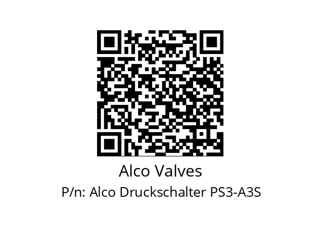   Alco Valves Alco Druckschalter PS3-A3S