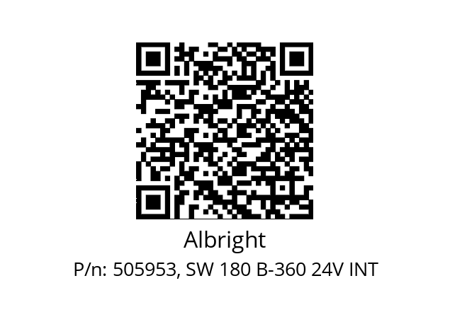   Albright 505953, SW 180 B-360 24V INT