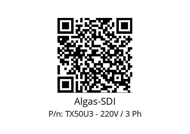   Algas-SDI TX50U3 - 220V / 3 Ph