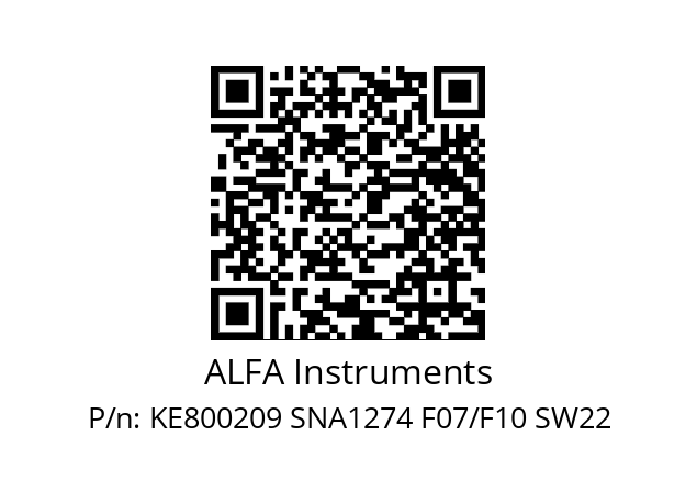   ALFA Instruments KE800209 SNA1274 F07/F10 SW22