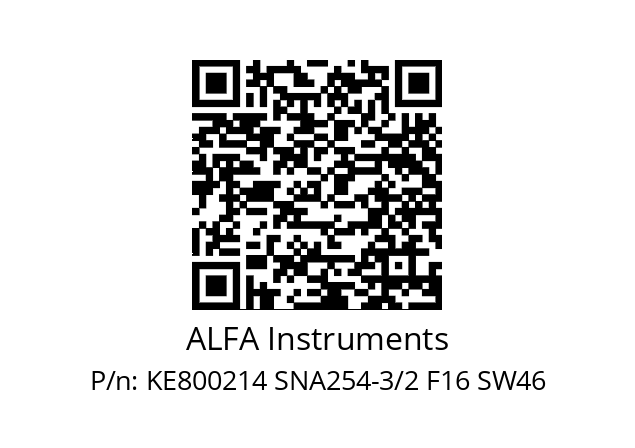   ALFA Instruments KE800214 SNA254-3/2 F16 SW46