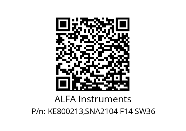   ALFA Instruments KE800213,SNA2104 F14 SW36