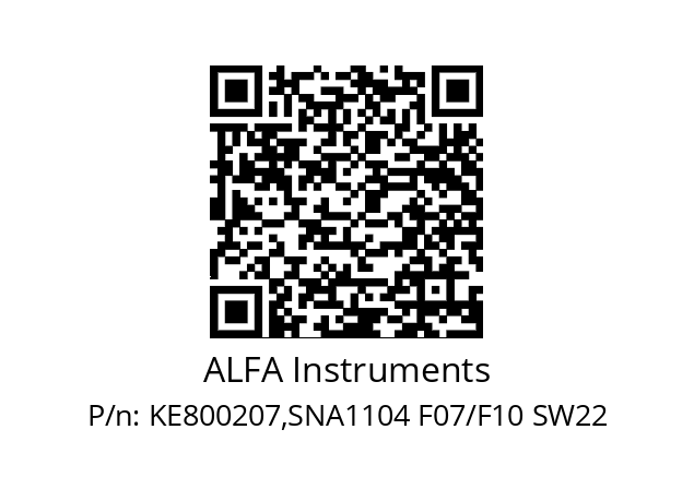   ALFA Instruments KE800207,SNA1104 F07/F10 SW22