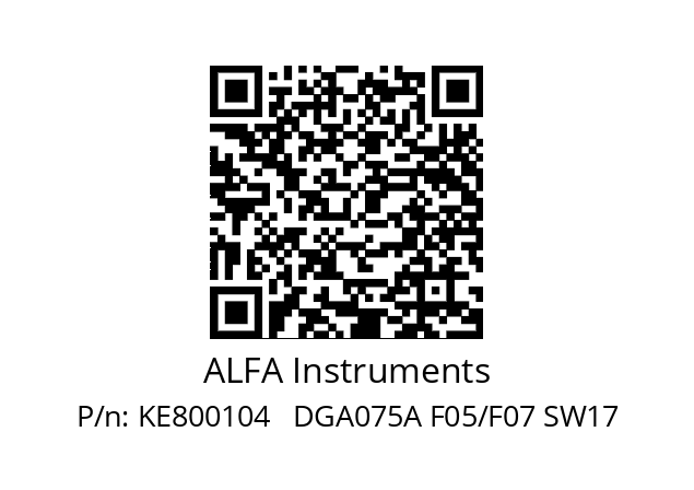   ALFA Instruments KE800104   DGA075A F05/F07 SW17