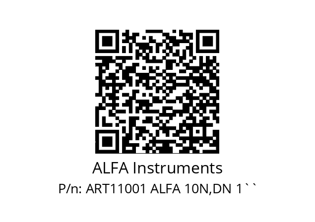   ALFA Instruments ART11001 ALFA 10N,DN 1``