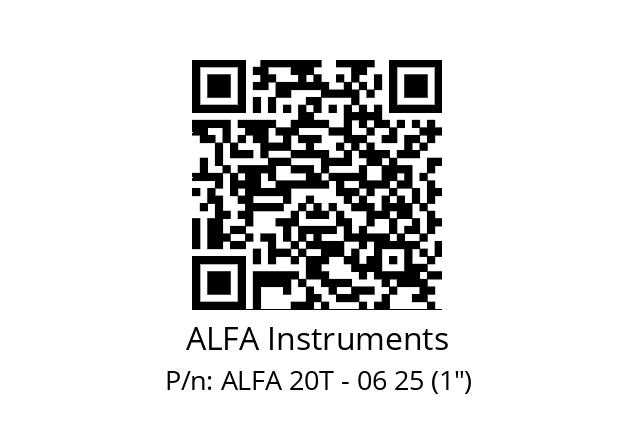   ALFA Instruments ALFA 20T - 06 25 (1")