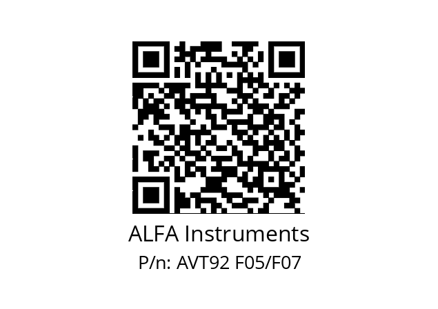   ALFA Instruments AVT92 F05/F07