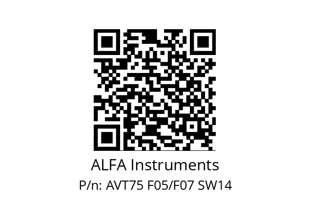   ALFA Instruments AVT75 F05/F07 SW14