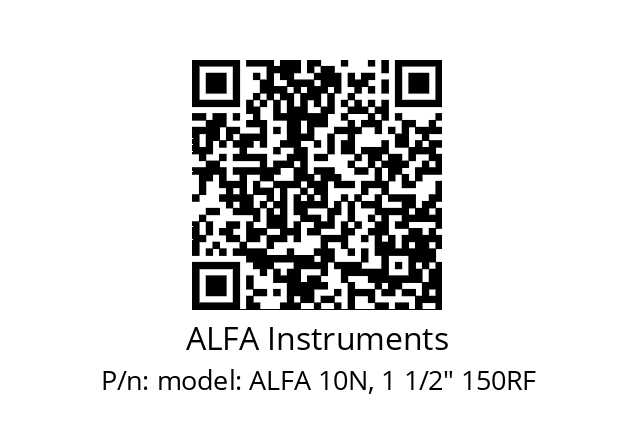   ALFA Instruments model: ALFA 10N, 1 1/2" 150RF