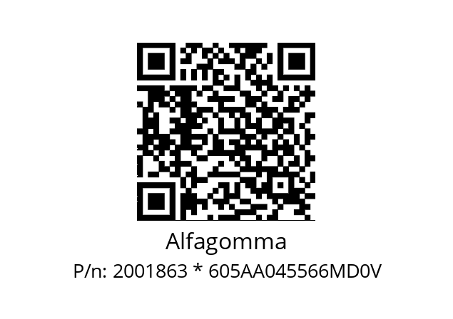   Alfagomma 2001863 * 605AA045566MD0V