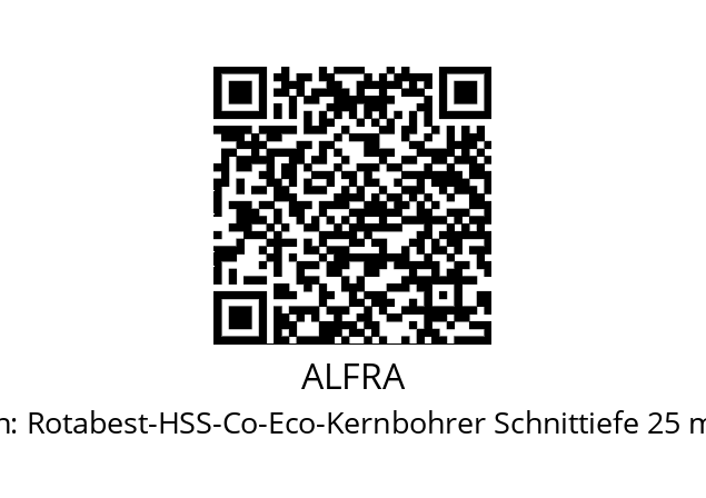   ALFRA Rotabest-HSS-Co-Eco-Kernbohrer Schnittiefe 25 mm