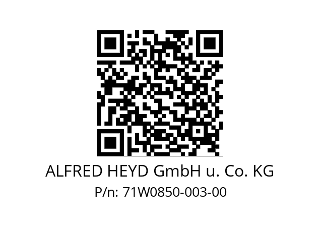   ALFRED HEYD GmbH u. Co. KG 71W0850-003-00