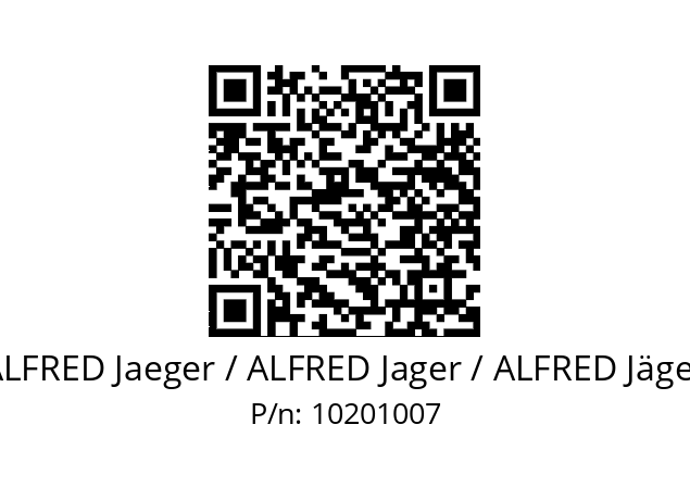   ALFRED Jaeger / ALFRED Jager / ALFRED Jäger 10201007