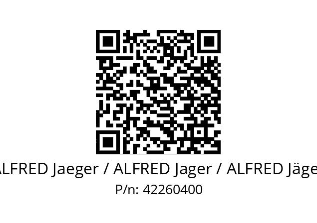   ALFRED Jaeger / ALFRED Jager / ALFRED Jäger 42260400