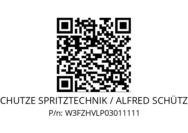   SCHUTZE SPRITZTECHNIK / ALFRED SCHÜTZE W3FZHVLP03011111