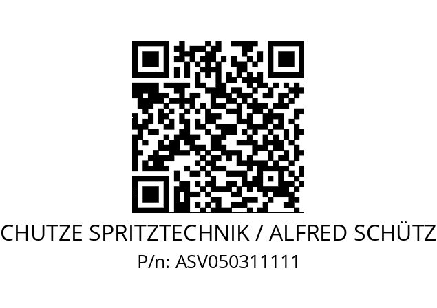   SCHUTZE SPRITZTECHNIK / ALFRED SCHÜTZE ASV050311111