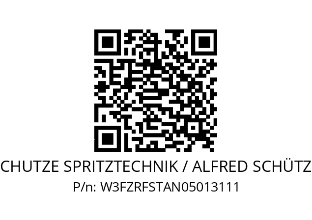   SCHUTZE SPRITZTECHNIK / ALFRED SCHÜTZE W3FZRFSTAN05013111