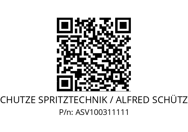   SCHUTZE SPRITZTECHNIK / ALFRED SCHÜTZE ASV100311111