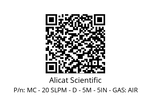   Alicat Scientific MC - 20 SLPM - D - 5M - 5IN - GAS: AIR