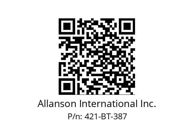   Allanson International Inc. 421-BT-387