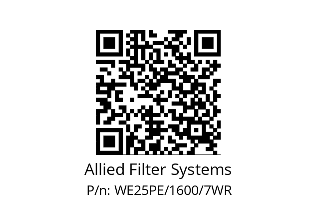   Allied Filter Systems WE25PE/1600/7WR