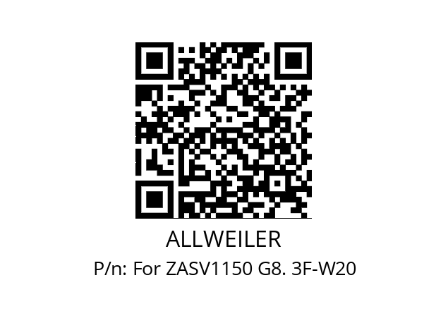   ALLWEILER For ZASV1150 G8. 3F-W20