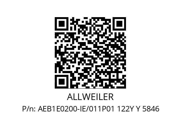   ALLWEILER AEB1E0200-IE/011P01 122Y Y 5846