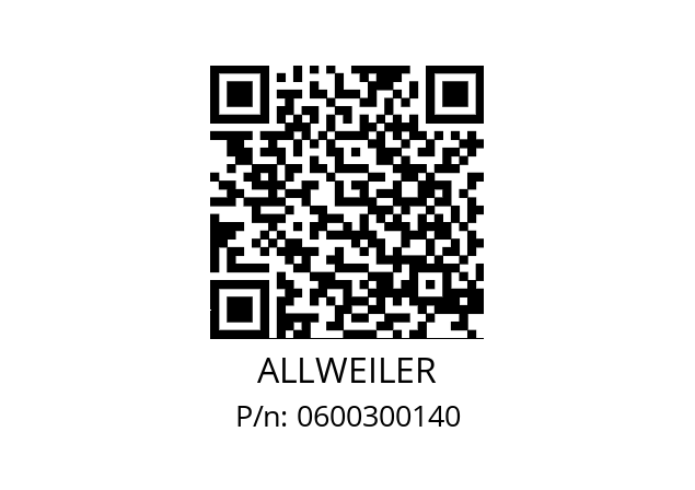   ALLWEILER 0600300140