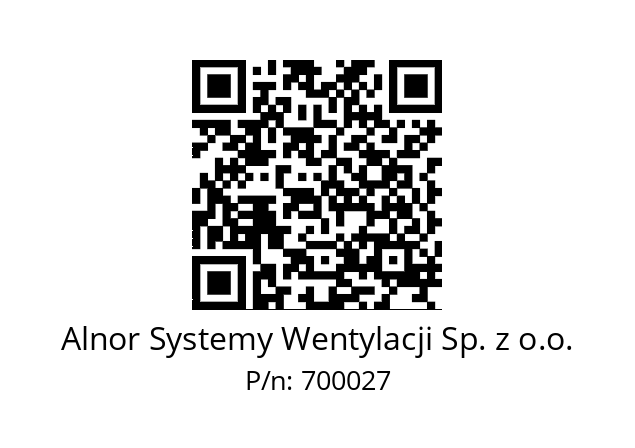   Alnor Systemy Wentylacji Sp. z o.o. 700027