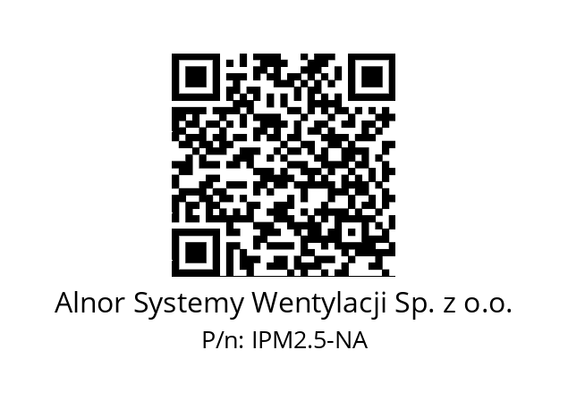   Alnor Systemy Wentylacji Sp. z o.o. IPM2.5-NA