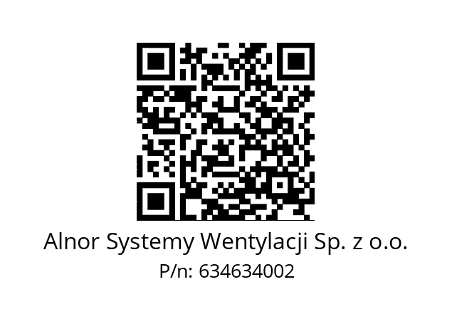   Alnor Systemy Wentylacji Sp. z o.o. 634634002