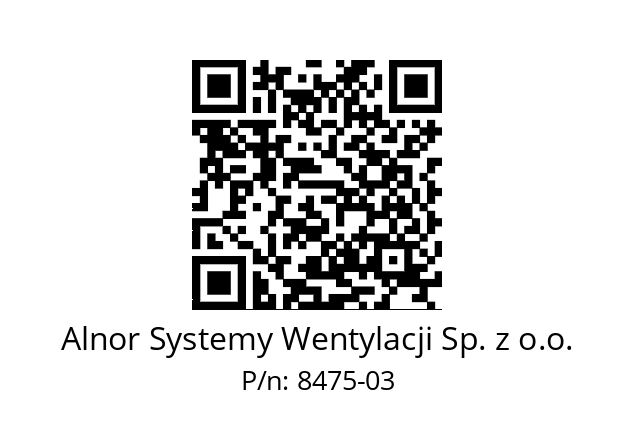   Alnor Systemy Wentylacji Sp. z o.o. 8475-03